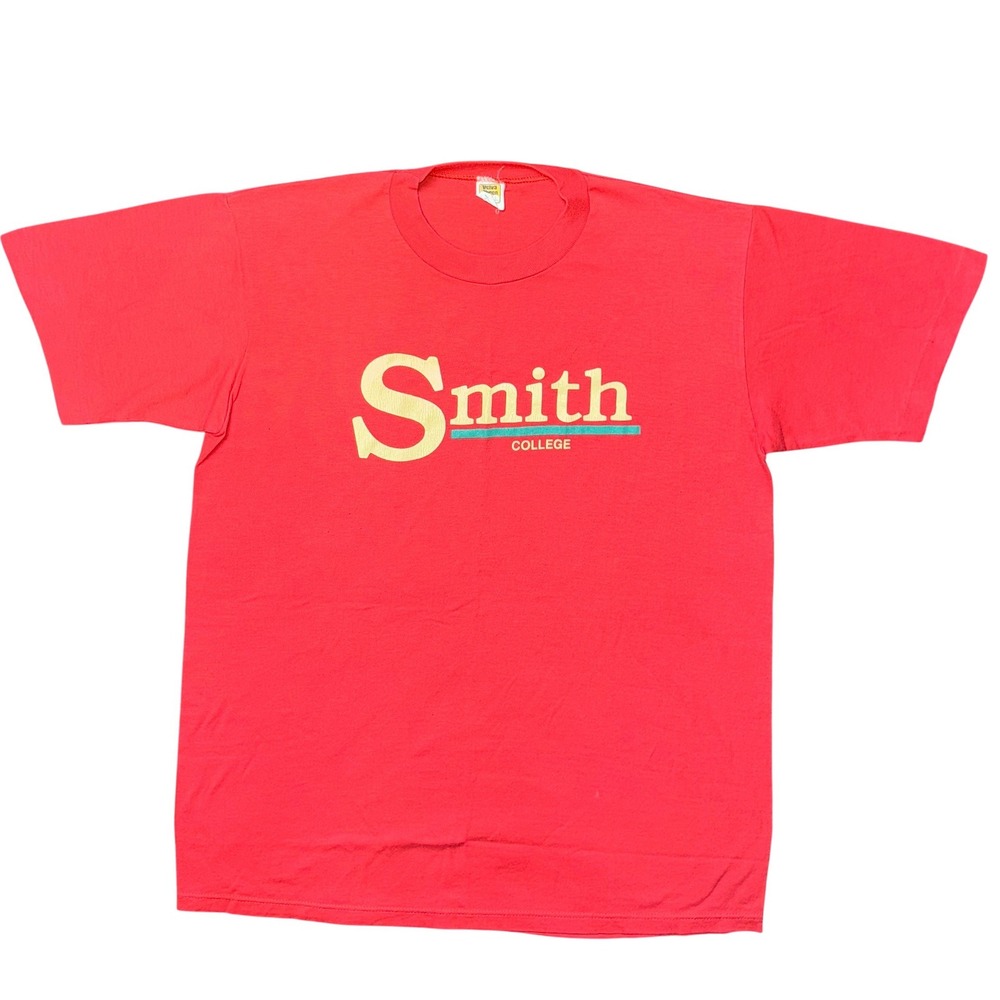 Vintage Velva Sheen Smith College Red Graphic T-Shirt Single Stitch Large USA
